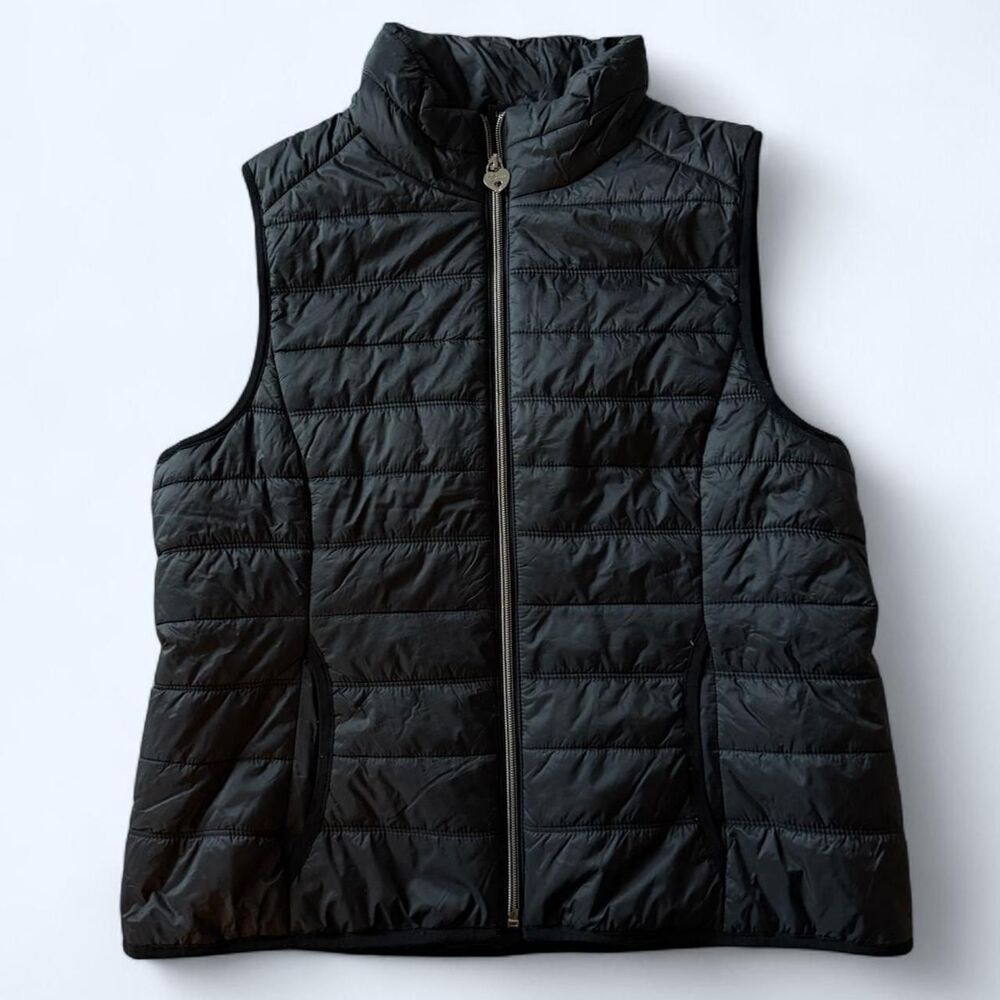 Vintage Guess Women's Black Puffer Vest